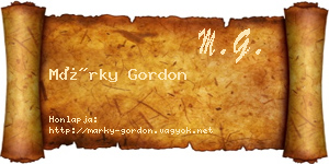 Márky Gordon névjegykártya